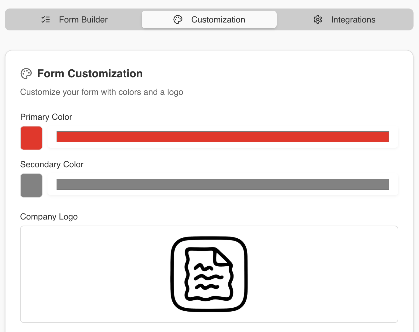 Form Customization UI